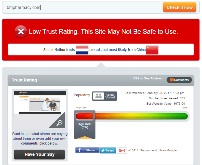 Bmpharmacy.com Trust Rating