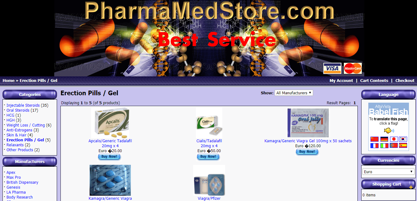 Pharmamedstore.com Main Page